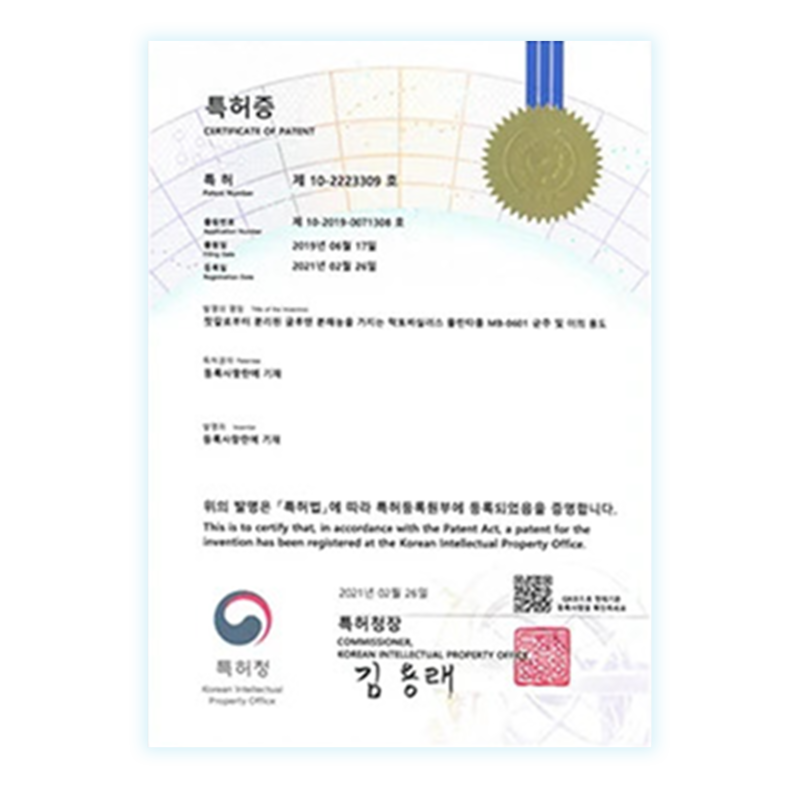 特許証明書